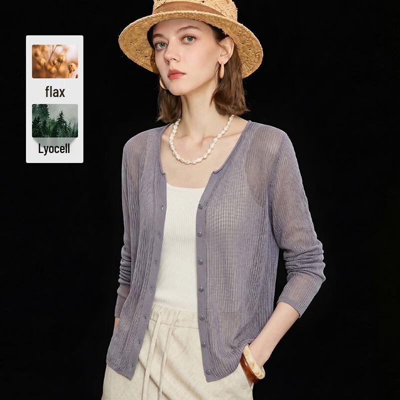 Women s Tencel Linen Blend V-Neck Cardigan M