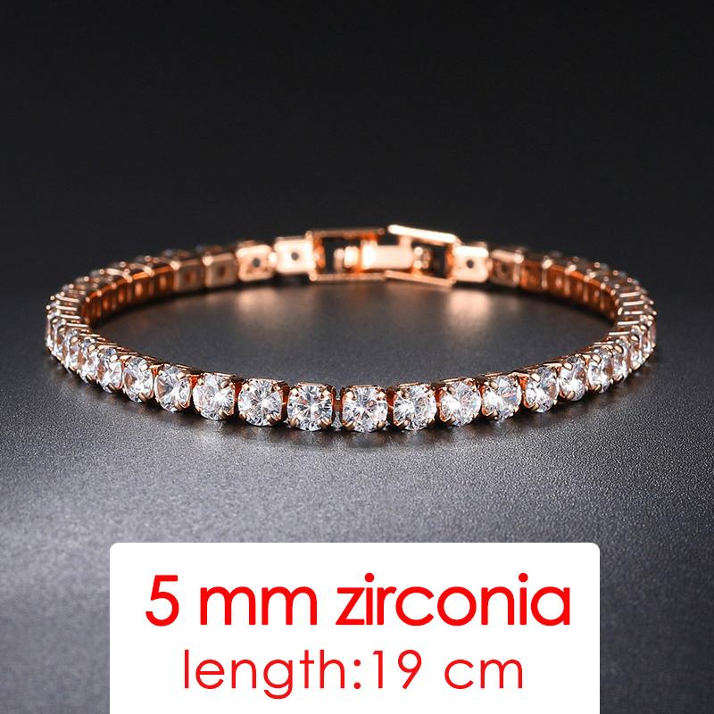 ZHOUYANG Tennis Bracelet For Women Luxury Colorful Optional 2.5mm CZ Crystal Rose Gold Color Gift Fashion Jewelry KC128