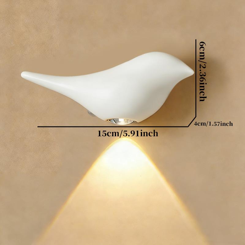 Luxury Gold Bird Shape LED Night Light, Magnetic Motion Sensor Wall Sconce, Rechargeable Dimmable Night Lamp for Home Decor