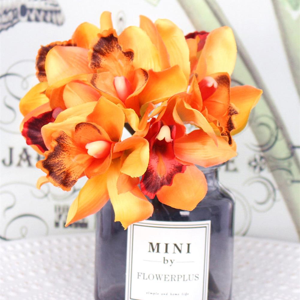 7-huvud Konstgjord Blomma Orkidé Hem Hotell Bröllop Brud Konstgjord Blomma