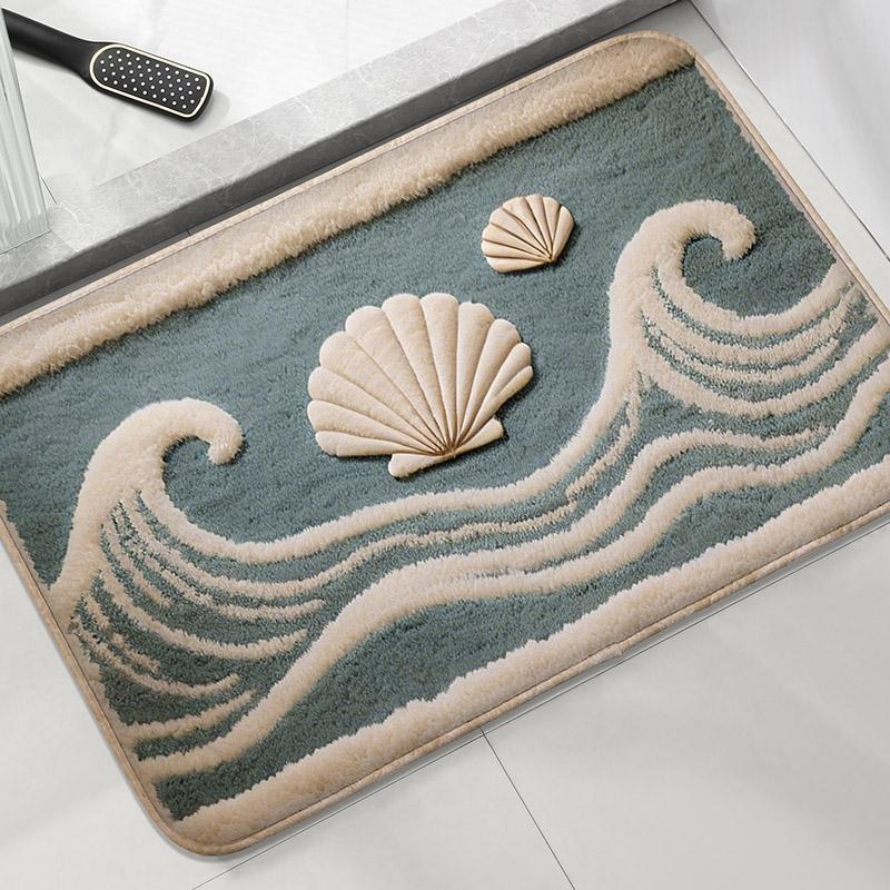 Underwater Fish Bathroom Anti Slip Floor Mat, Shower Room Small Carpet, Washbasin, Absorbent Foot Mat, Modern Decorative Mat