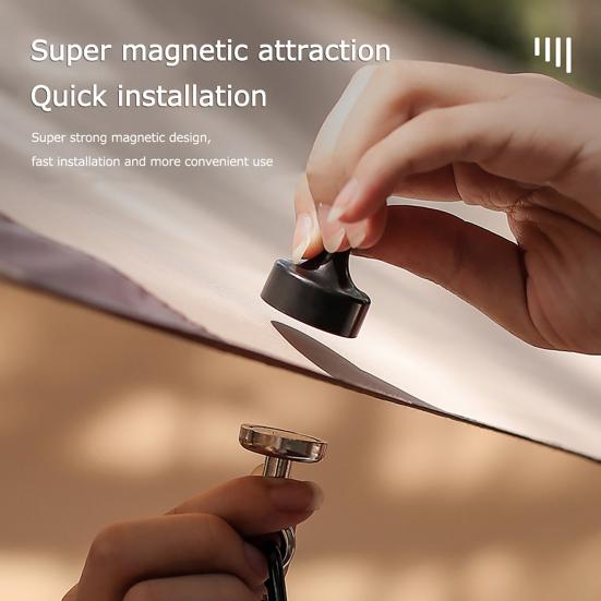 Camping Magnetic Hook Heavy Duty Aluminum Alloy Detachable Outdoor Canopy Camping Tent Canopy Lantern Light Kettle Hanging D-ring Buckle Hanger