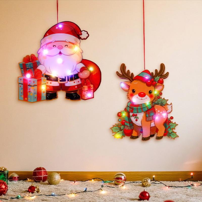 2025 Christmas Luminous Door Hanging Decorations Christmas Home Diy Decorations Scene Layout Decorations