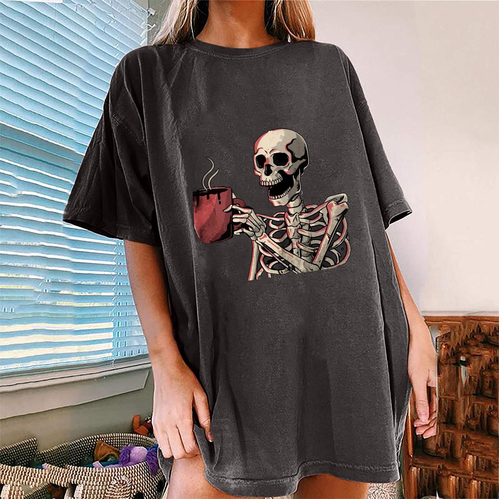 

Women s Vintage Drop Sleeves Printed Pattern Casual Short Sleeve Tops Blouse L чорний