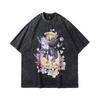 Harajuku Japanisch Y2K Spice Girls Anime Bedrucktes Gewaschenes Altes Kurzarm-T-Shirt Herren- Und Damen-Retro Guochao Marke T-Shirt