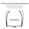 Small Reading Glasses Men Diopter Metal Frame Stretchable SlingsTemples No Pinching Comfortable Wear for Men