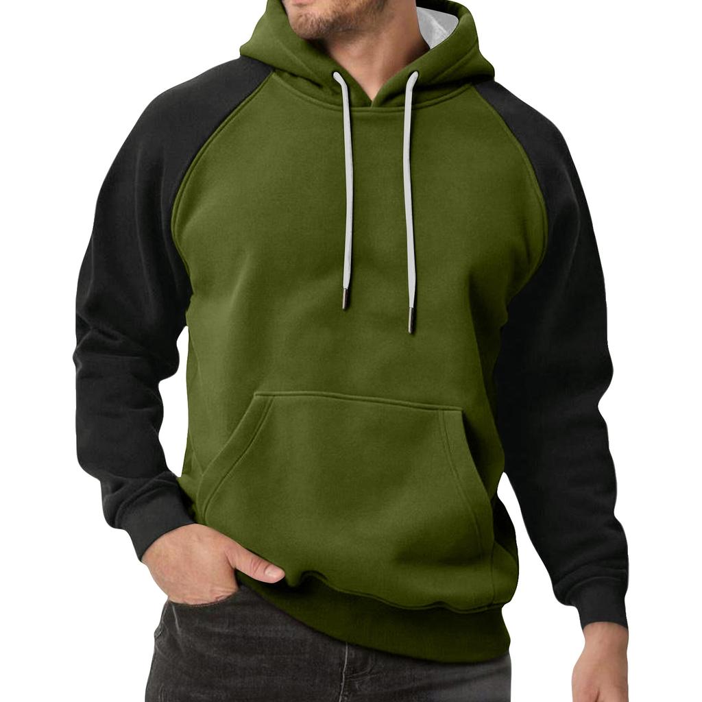 Men's Colorblock Sweatshirt Hoodie Men's Sports Large Size Casual Sweatshirt