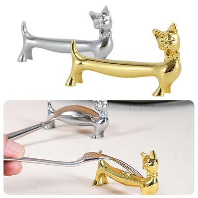 1Pcs Durable Cat Design Chopstick Holder Zinc Alloy Metal Tableware Stand Fork Storage Holder Art Craft Table Decoration