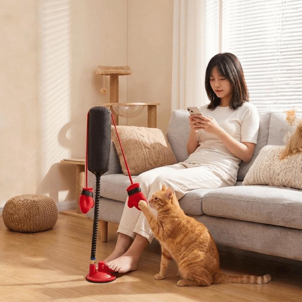 Suction Cup Base Pet Punching Bag Toy Standing Interactive Cat Toy Cat Speed Bag Toy Indoor Play