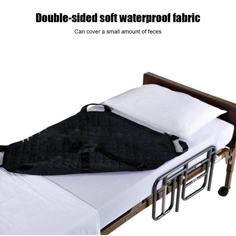 Water Absorb Double-Sided Reuse Waterproof Positioning Transfer Sheet with Handle for Patient(Black