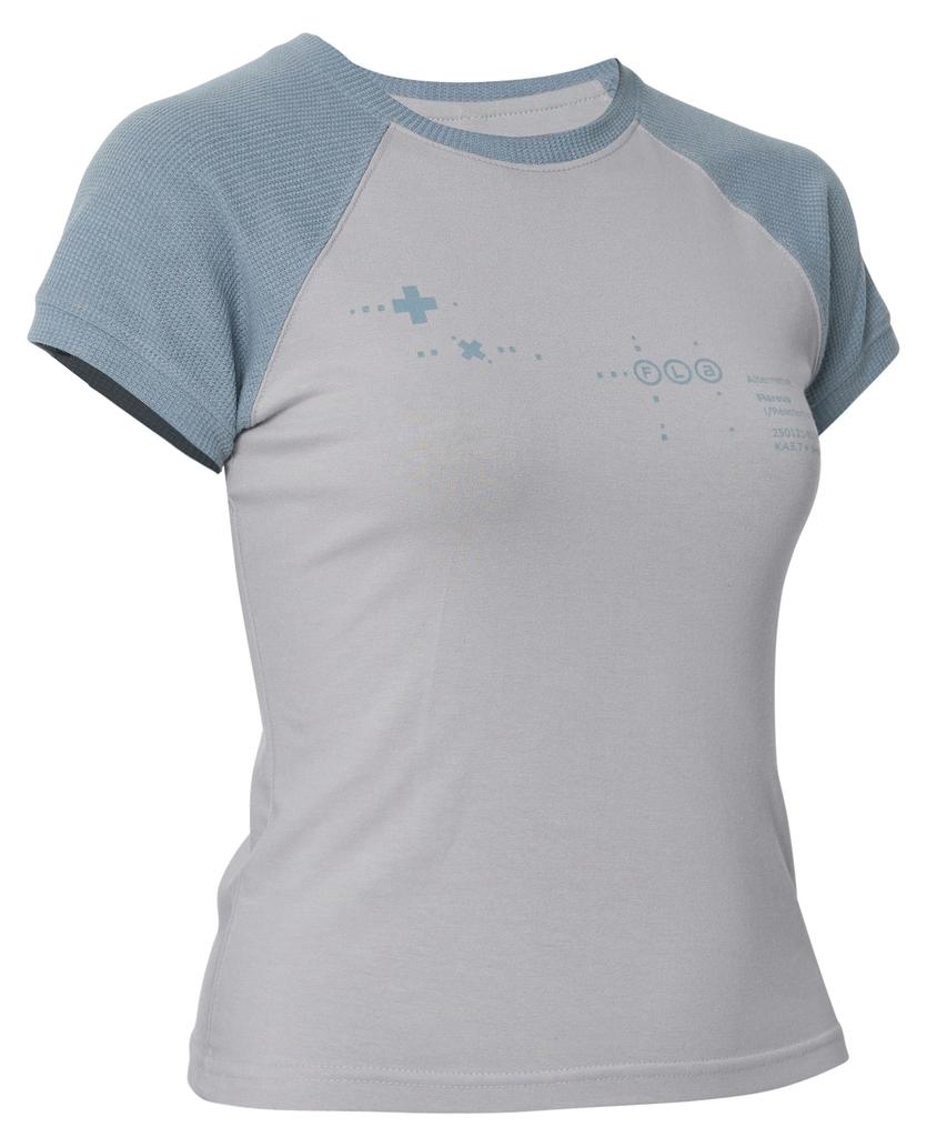 Peulleeoeob Muta Waffle Raglan T-Shirt (Fl-154_Gray&Sky)