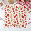 20/40/60 pcs Strawberry Pattern Disposable Paper Napkins, Fan Edged Berry Printed Decorative Napkins, Wedding, Birthday