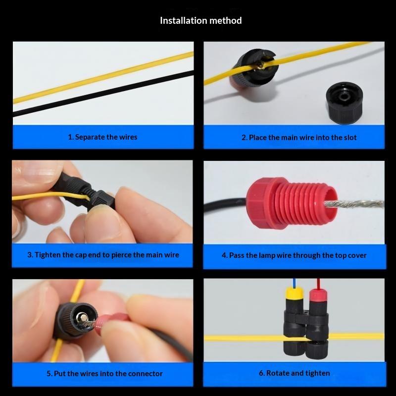 Waterproof Low Voltage Twist Wire Connector DC 12/24V for Garden Decor Landscape Lighting Wiring