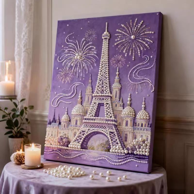 Decorative Painting Material Package, Handmade Diy National Style Ornament, Year Of The Horse Pearl Painting With Photo Frame, Living Room Entrance