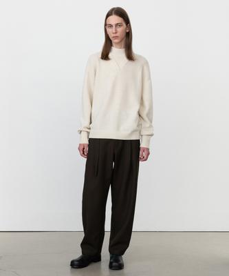 INSILENCE Virgin Wool Two-Pleated Volume Pants Brown