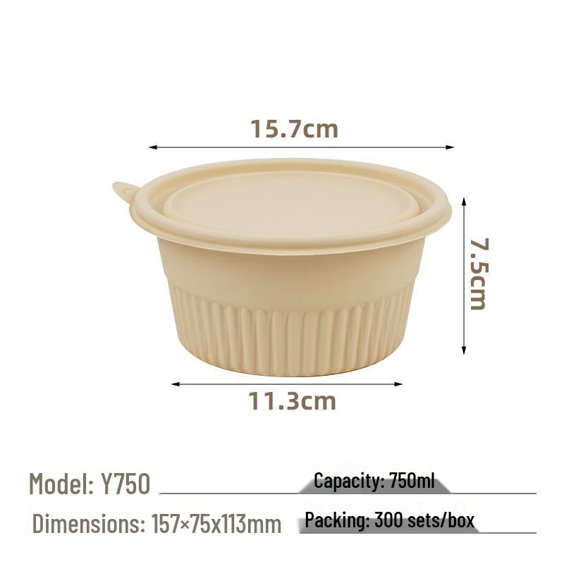 Eco-Friendly Corn Starch Disposable Takeaway Bowls with Lids