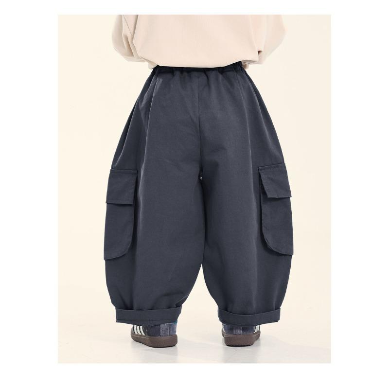 Boys Kids Loose Casual Solid Korean Style Long Trousers For Spring Autumn