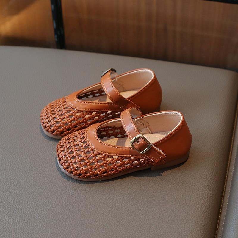 Girls' Princess Stylish Shoes Children's Hollow-Out Woven Sandals Loafers for Toddlers Elegant Cool Cute Girls Shoes