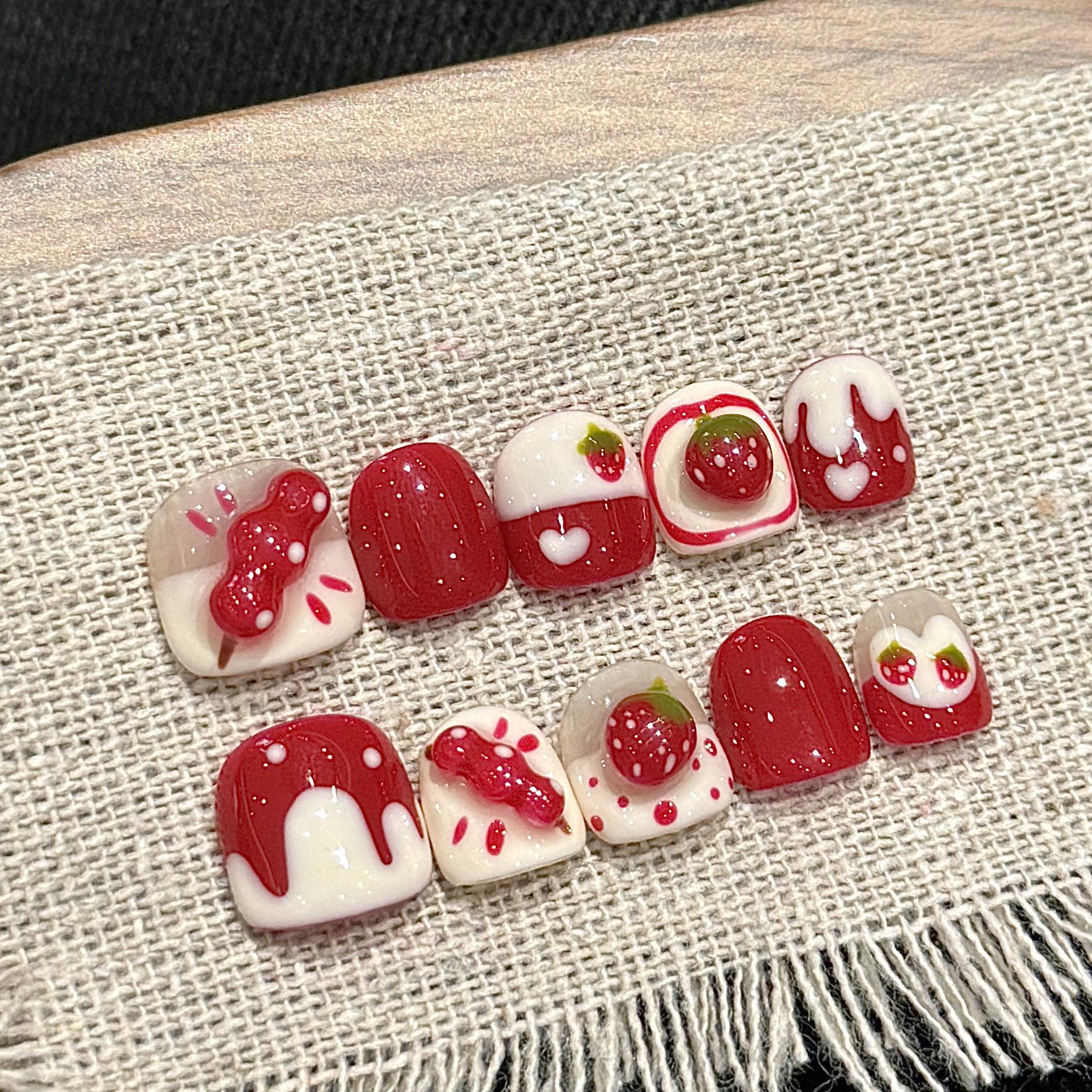 Kids  Cartoon Tanghulu Nail Art Stickers for Ages 3-10 M (5-7 years old)