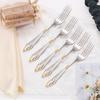 2/3/4/5/6 Pieces Luxury Gold Plated Stainless Steel 304 Dinner Fork Set Table Forks Mirror Polished Dishwasher Safe For Home