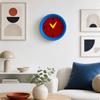 Bold Round Decorative Clock | Compact 15cm Design, Analog with Yellow Hands, for Desk