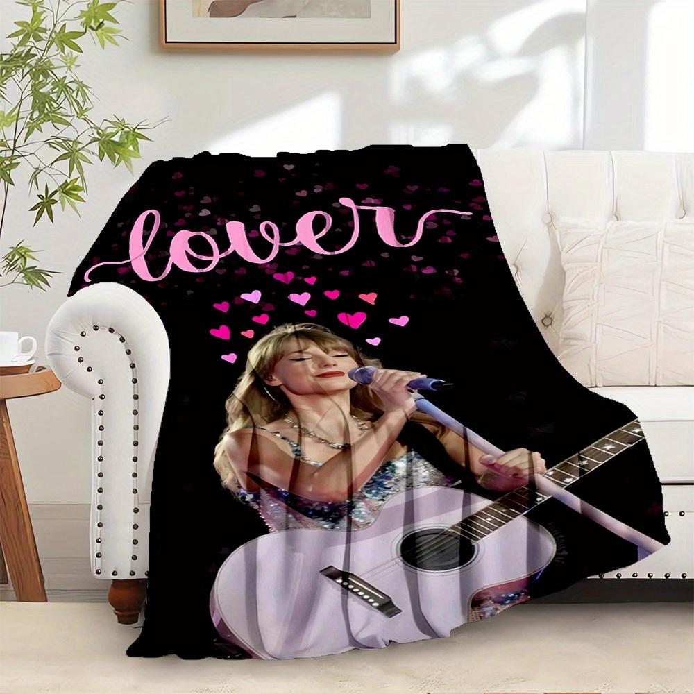 1pc Taylor Swift Print Flannel Blanket -Suitable for All Seasons, Perfect for Home, Travel, or Camping - 061308