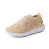 Fashion Women Flat Shoes Knitted Shoes Breathable Mesh Sneakers Crystals Sparkly Sock Shoes Casual Lightweight Walking Shoes