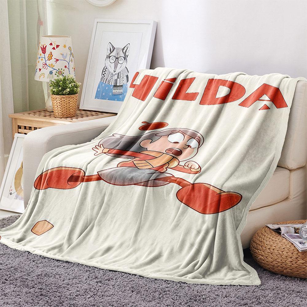 Hilda Poster Printed Flannel Blanket, soft throw for bedroom sofa, washable, fan merchandise, great gift.