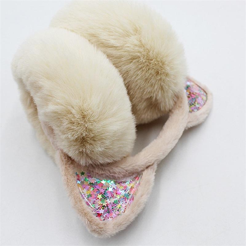 Suefunskry Winter Warm Earmuffs for Women Kids Girls Cute Cat Ear Muffs Foldable Fluffy Ear Warmers Headwear