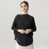 Lekasha Cashmere 12-Gauge Batwing Sleeve Loose Knit Sweater Pullover