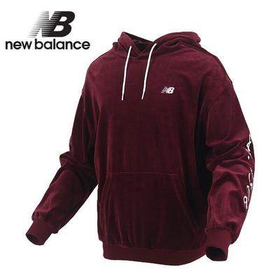 New Balance Velour Long Hoodie Burgundy