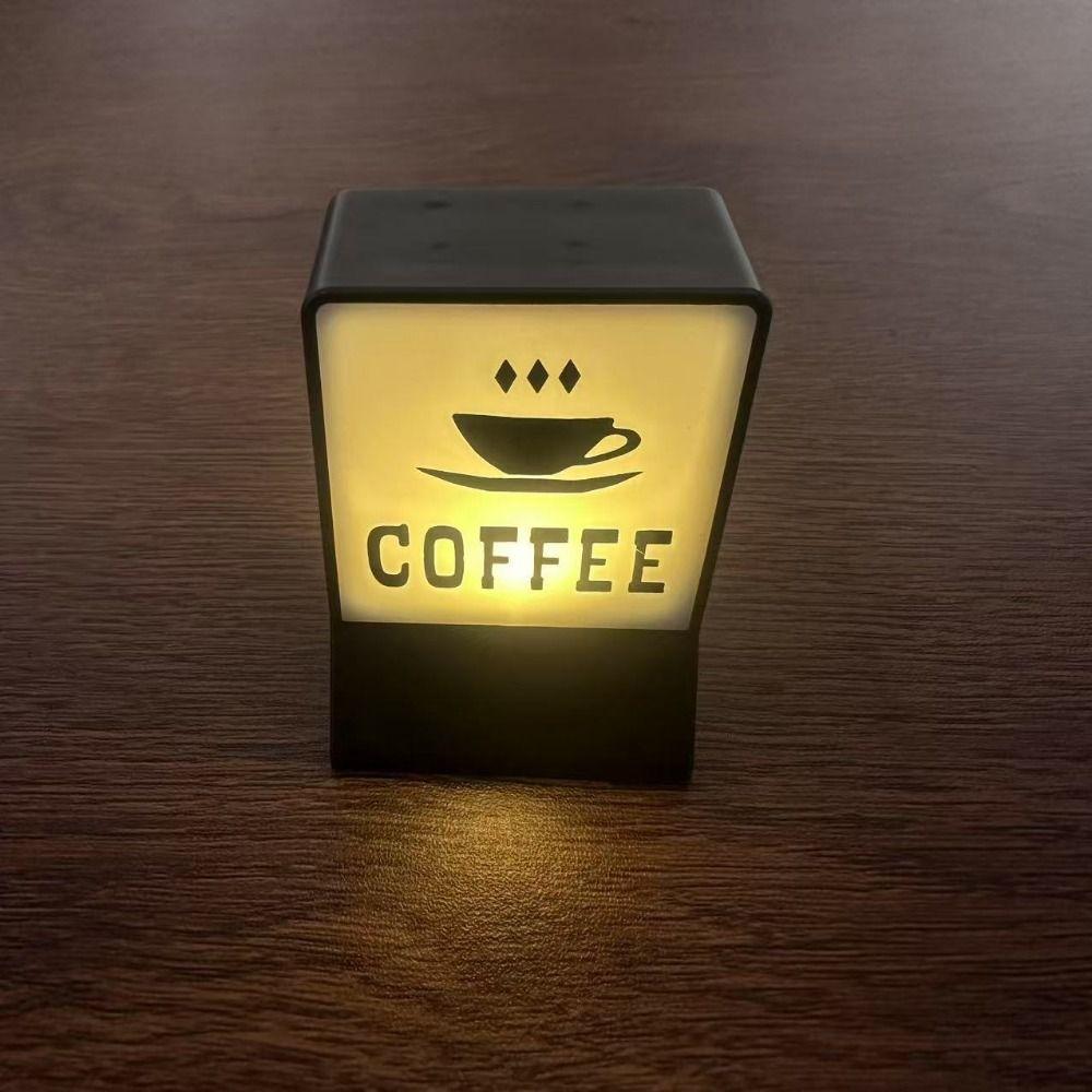 Creative Coffee Shop Fridge Magnet Cute Cat Model Three-Dimensional Bar Luminous Light Boxes Miniature Warm Glow