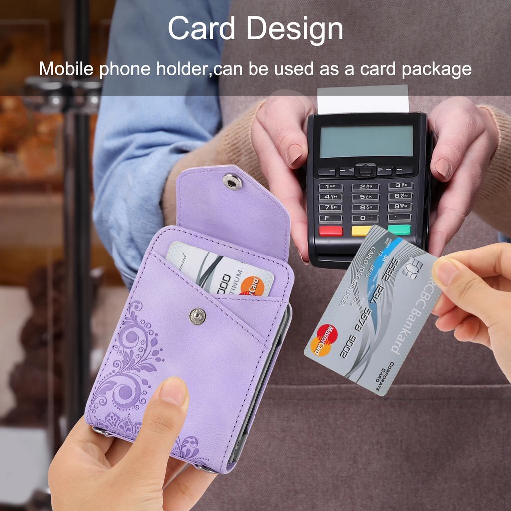 Crossbody Lanyard Wallet Cards Solt Leather Case for Samsung Galaxy Z Flip 6 5 4 Flip5 3 Flip4 5G Card Holder Phone Cover Coque