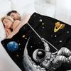 Astronaut & Space Pattern Soft Throw Blanket – Perfect for Pop Art, Animal Lovers, Couch, Bed, Car, Home, Camping, All-Season
