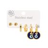 Fashion Stainless Steel Ear Clip Set Versatile Minimalist Temperament Personality Eye Earrings Women Jewelry