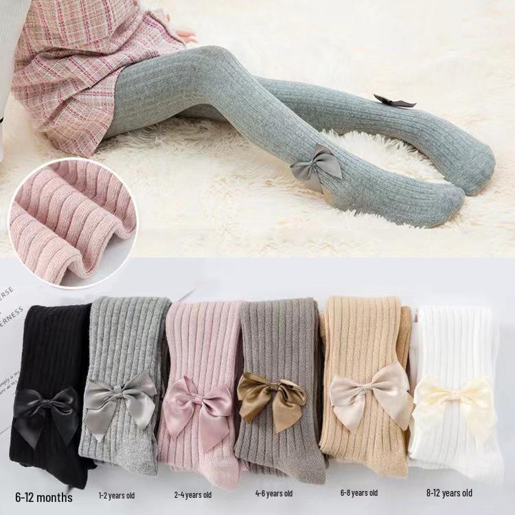 Kids' Spring & Autumn Leggings and Girls' Tights with Baby Spring Socks - Solid Colors, Class A Quality