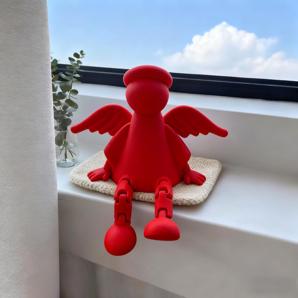3D Printed Angel Figurine with Wings - Durable Plastic Christmas Decor for Home, Car, Desk. Ideal Gift for All