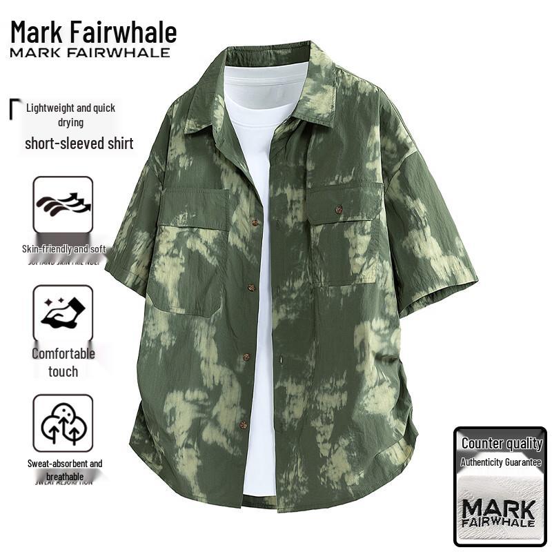 Mark Fairwhale Men s Tie-Dye Short Sleeve Shirt L