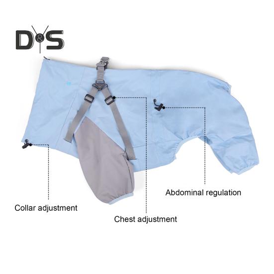 Pet Raincoat Hooded Dog Rain Jacket Double Layer Waterproof Poncho Outdoor Rainwear Clothing for Small Medium Dogs