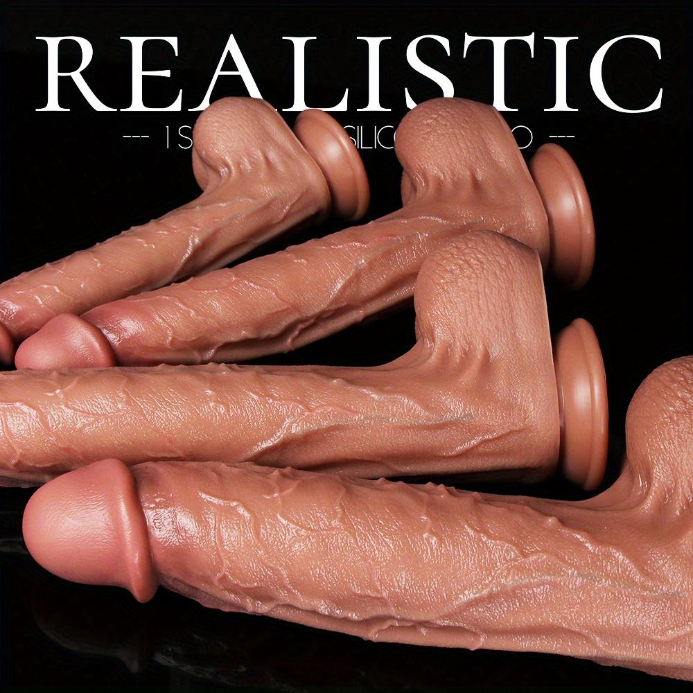 Realistic Soft Silicone Dildo – Skin-Friendly Wearable G-Spot Stimulator for Women&Couples,Flexible Lifelike Design,Hands-Free Female Masturbation Toy