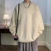 Men's Autumn/Winter Loose Fit Solid Round Neck Fleece Sweater