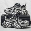 Mens Chunky Sneaker Designer Tire Sole Sport Shoes Fashion Casual Leather Fabric Height Increased Platform Shoes Plus Size 45 46