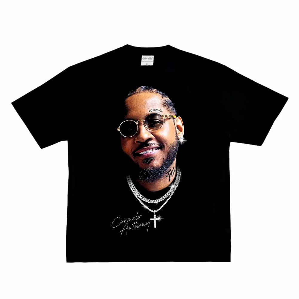 Fashion Men Women's T-shirt Basketball Star American Big Head Print Short Sleeve Cotton T-Shirt Loose Street Wear Tops Clothing