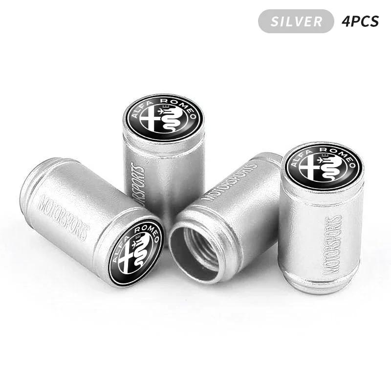 Adesivi per Auto Per Alfa Romeo 4pz Tappi Valvola Pneumatici Ruote Auto Coprivalvole Stelo Cerchioni Pneumatici Airdust Per Alfa Romeo Giulia Stelvio Junior Ton