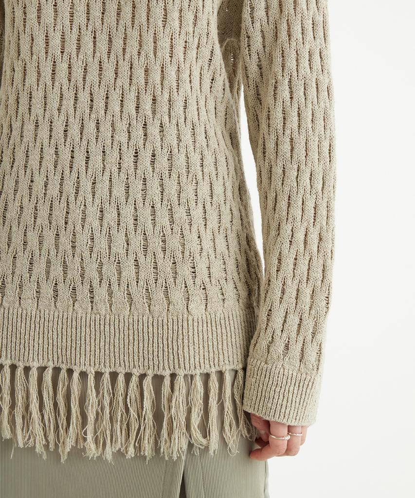 YOUTH Tassel Crewneck Knit Top - Sage Green
