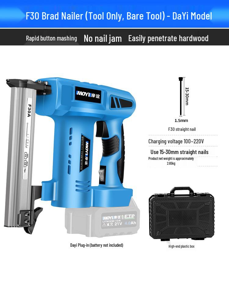Rechargeable Electric Nail Gun, F30 Brad Nailer & Stapler, with Lithium Battery for Woodworking.