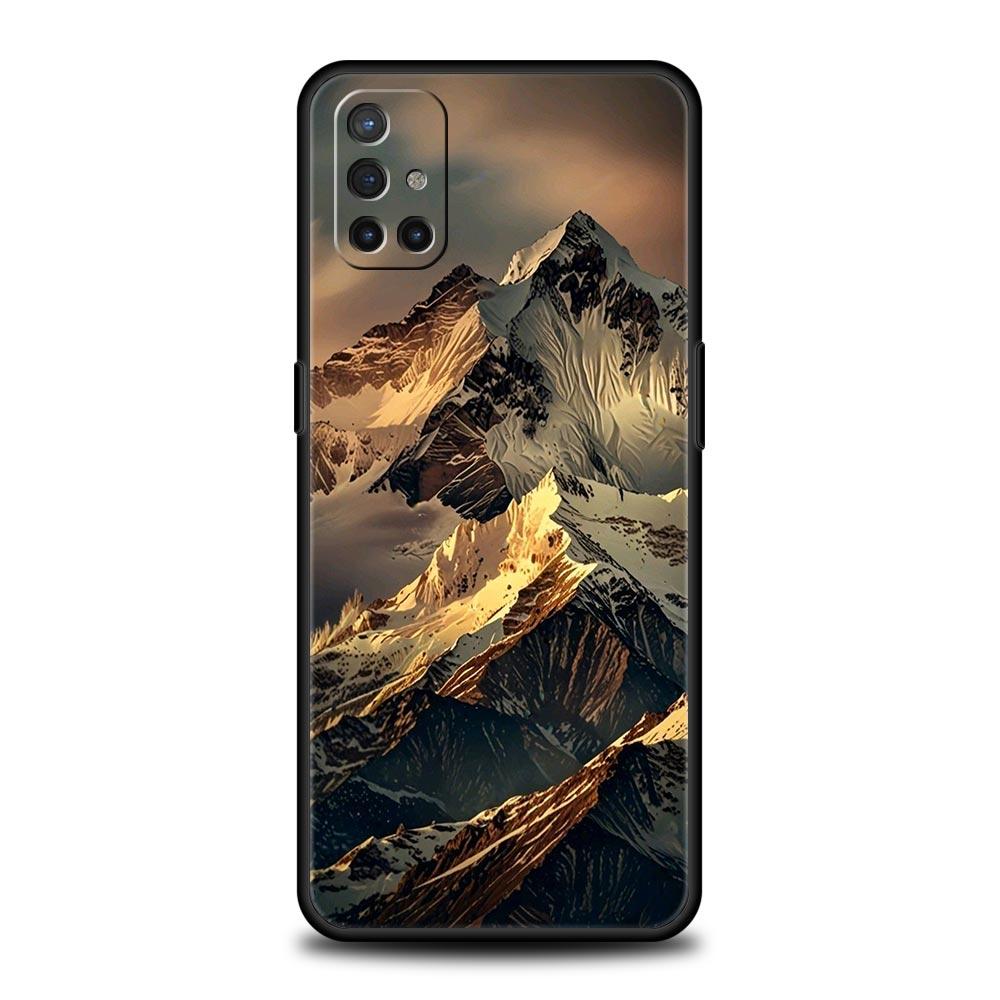 

Phone Case For Oneplus 13R 13 12 10T 11 R10 Nord N100 N200 N10 9 9R CE 2 3 Z Pro Lite 5G Soft TPU Cover Black Mountain Peak Bags Nord 2T