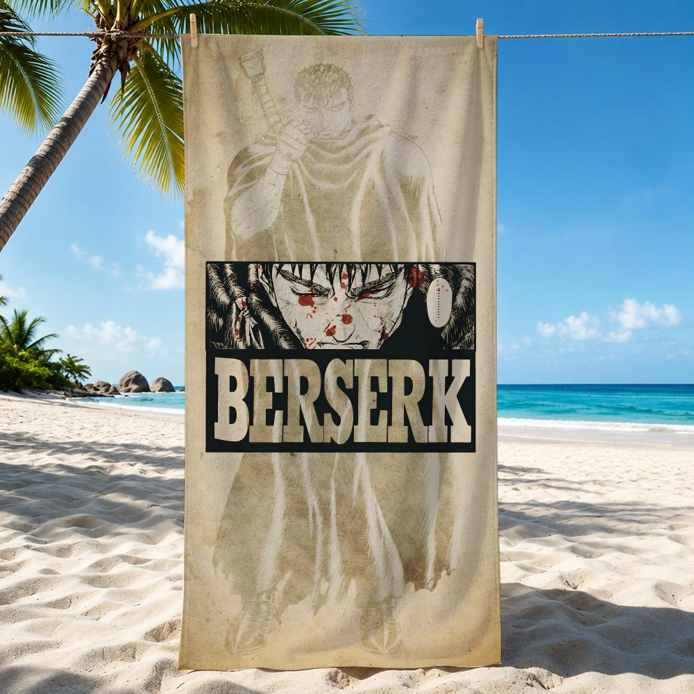 Berserk Japanese Anime Cool Towel Beach Towel Quick Dry Absorbent Bath Towel For Swimming Gym Camping Outdoor Sunbathing