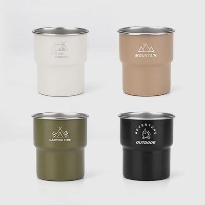 304 Edelstahl Outdoor Camping Stapelbares Tassenset (4-teilig)