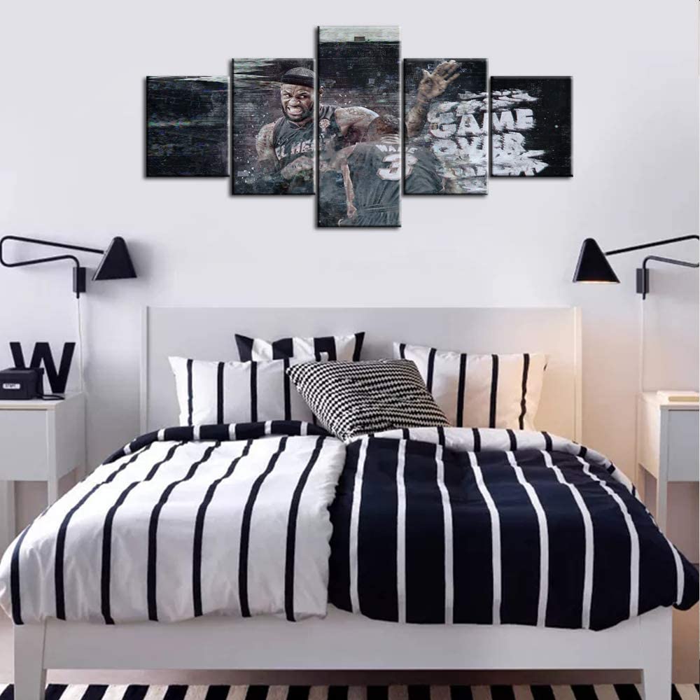 5Pcs Basketball Star Player Sports Gym Wall 5 Panel Modern 5 Pieces Pictures Art Poster HD Print Home Decor Canvas Paintings
